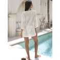 thumbnail image 6 of ANRABESS Crochet Bathing Suit Cover Up for Women Summer Dresses 3/4 Sleeve Beach Cover Ups for Swimwear Hollow Out Bikini Swimsuit Coverups 2026 Vacation Outfits Cream White S, 6 of 12