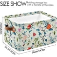 thumbnail image 4 of FREEAMG Rose Peony with Blue Leaves Storage Basket, Durable Canvas Organizer With Handles Large Collapsible Storage Bins Boxes for Home Office - 2 Pack, 4 of 7