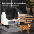 thumbnail image 2 of Open Top Self Cleaning Litter Box 70l Automatic Cat With App Control Low Noise Safety Protection Anti-pinch Protection&easy Access Step For Senior Cats Multiple Cats(white), 2 of 9