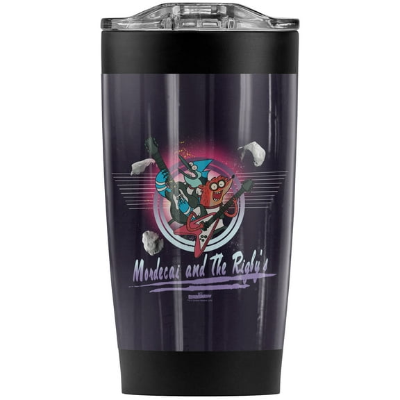 Regular Show/Mordecai & The Rigbys Stainless Steel Tumbler 20 oz Coffee Travel Mug/Cup, Vacuum Insulated & Double Wall with Leakproof Sliding Lid | Great for Hot Drinks and Cold Beverages