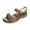 Khaki, variant on Summer New Large Size Breathable Fish Mouth Comfortable Flat Wedge Open Toe Casual Beach Sandals Summer Sandals Blue 39
