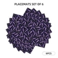 thumbnail image 2 of Placemats Set Of 4 / 6, Lavender Flowers Black Purple Placemats For Dining Table Indoor/Outdoors Heat Resistant Washable Placemats 18" X 12", 2 of 8