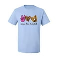 thumbnail image 1 of Peace Love Baseball Sports Men's Graphic T-Shirt, Light Blue, X-Large, 1 of 4
