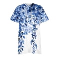 thumbnail image 6 of LYXSSBYX Blouses for Women Short Sleeve Women's Printing Hooded Drawstring Round Neck Short Sleeved T-Shirt Loose Top, 6 of 6