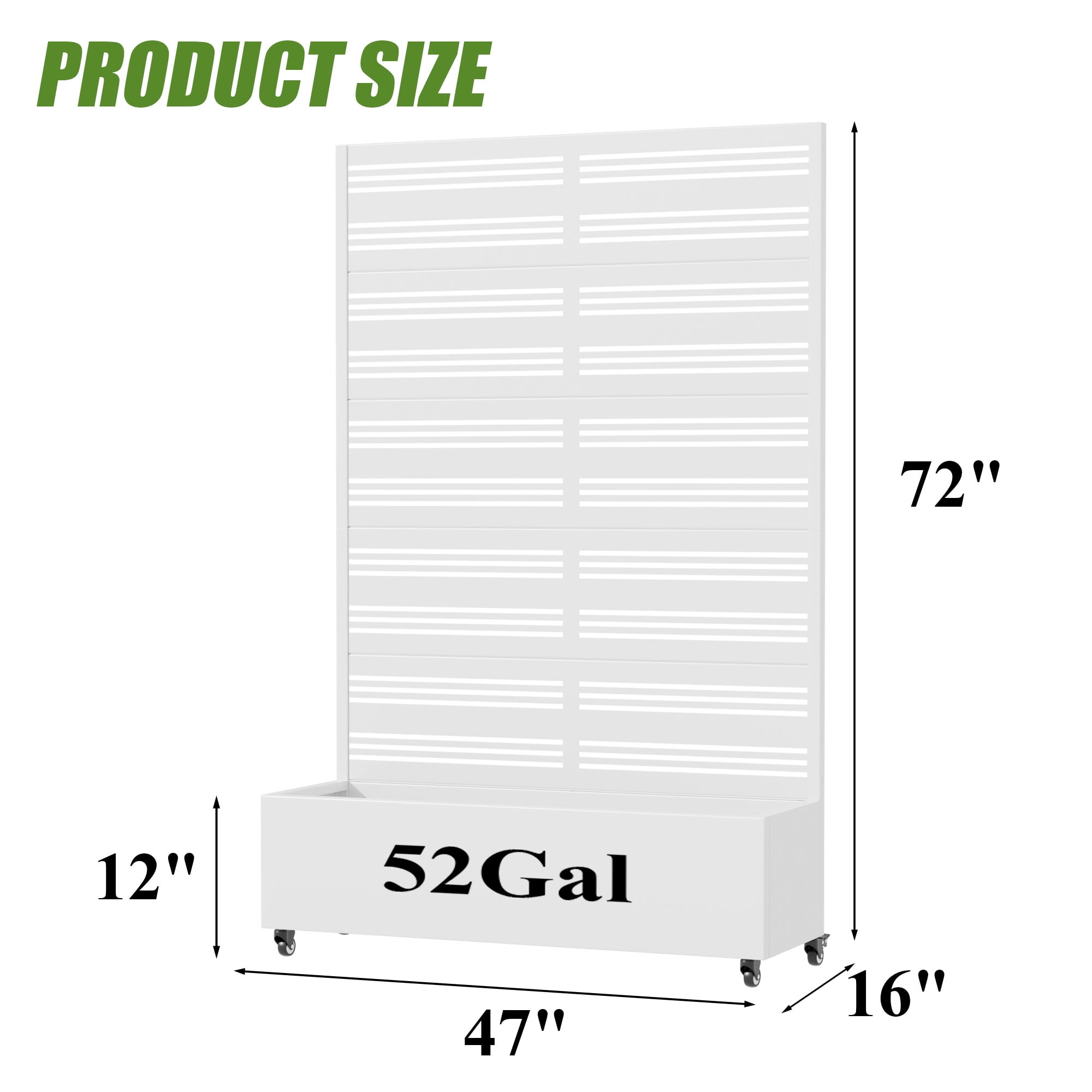 MAYEERTY 72*47in Outdoor Metal Planter Box, Modern Decorative Planter Box, Metal Garden Planter for Patio, Balcony, Yard
