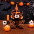 thumbnail image 3 of WYBXZ Brown Pumpkin Bear Plush, 11.81IN Soft Stuffed Animal, Lint-Free Halloween Plush Toy, Rustic Fall Harvest Home Decor Accent, 3 of 7