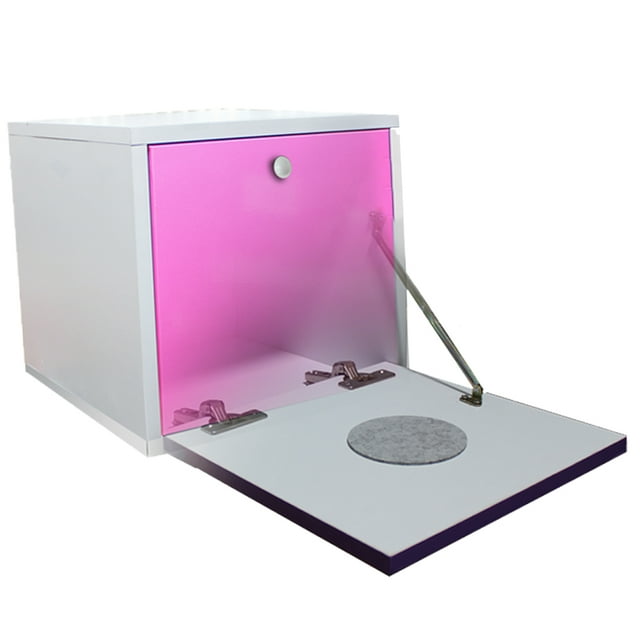 Buro Flotante Recamara Mdf Luz Led Ensamblado Rosa