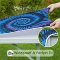 thumbnail image 6 of Blue Tie Dye Pattern Square Fitted Tablecloth with Elastic Edge,Square Table Cover,Washable Elastic Table Cover for Home Kitchen Party Decor 34"x34", 6 of 6