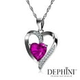 thumbnail image 4 of DEPHINI Pink Heart Necklace - 925 Sterling Silver Pendant CZ Crystal, 4 of 7