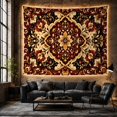 thumbnail image 6 of Boho Mandala Centered Symmetrical Florals on Black Serene Boho for Boho Decor Lovers Bohemian Wall Art Housewarming Gift Tapestry Wall Hanging for Bedroom, Living Room and Dorm, 6 of 7