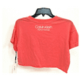 thumbnail image 2 of $39.50 Calvin Klein Women's Short Sleeve Rolled Cuff Cropped Top, Orange, L, 2 of 2