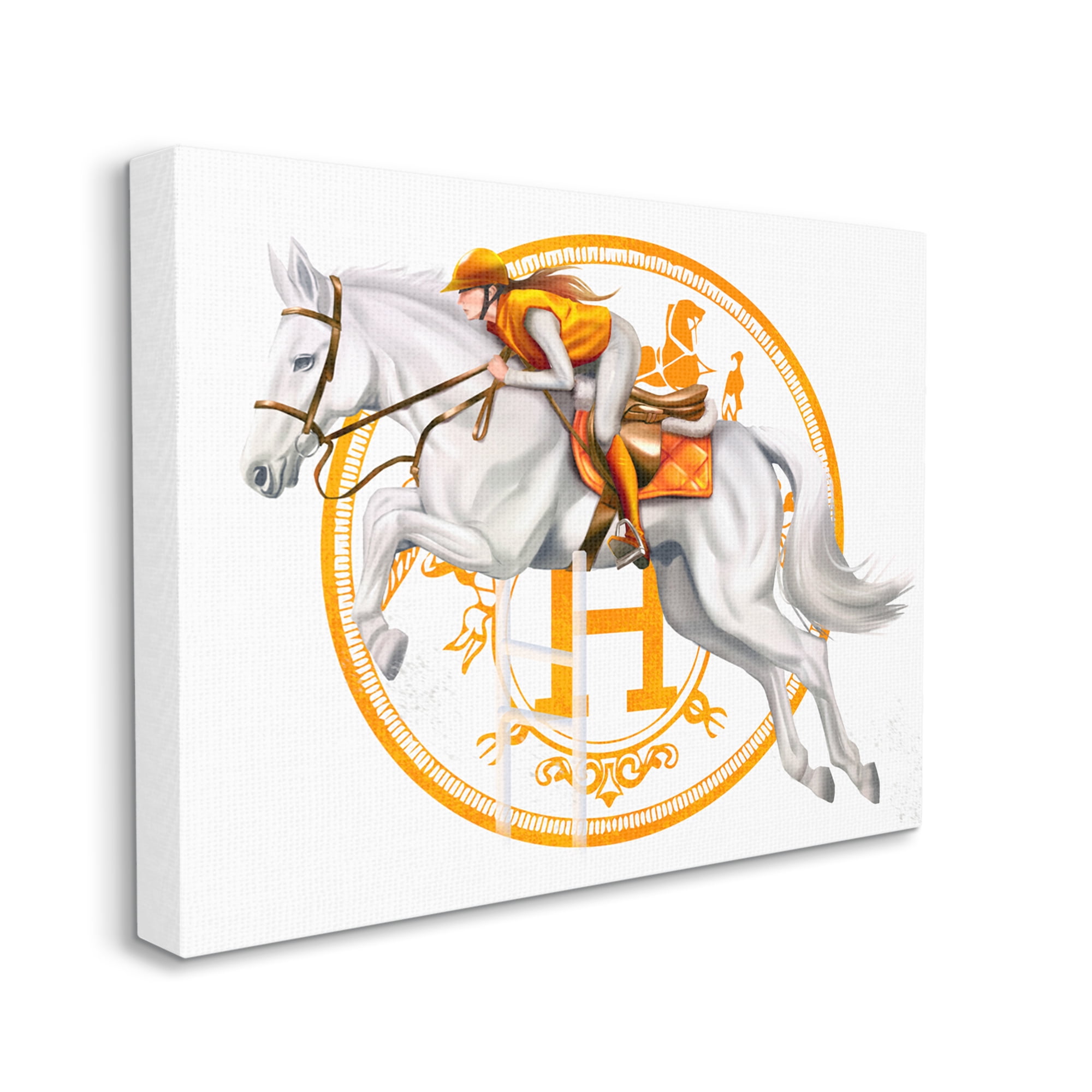 Stupell Industries Jockey Riding Race Horse Glam Fashion Logo Graphic Art Gallery Wrapped Canvas Print Wall Art, Design by Ziwei Li