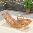 thumbnail image 4 of Costway Outdoor Chaise Lounge with High Back Slatted Seat Stopper Outside Wood Rocker, 4 of 10