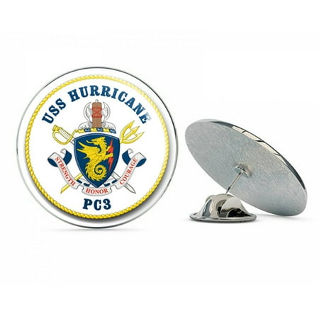 Hurricanes Logo Pin - US Navy USS Hurricane PC-3 Military Veteran USA Pride Served Gift Metal 0.75
