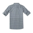 thumbnail image 4 of Bienzoe Boy's Cotton Plaid Roll Up Button Down Sports Shirts Green/Black 9/10, 4 of 9