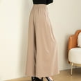 thumbnail image 6 of HAiming Women Plus Size Wide Leg Pants Drawstring Elastic High Waist Pants Cotton Linen Flowy Palazzo Pant with Pocket, 6 of 7
