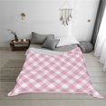 thumbnail image 2 of YFYANG Lightweight Warm Flannel Blanket, Pink Vintage Plaid Texture Throw Blanket for Bed, Sofa, Travel, Camping, 60"x50", 2 of 7