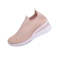 thumbnail image 2 of Miluxas Women Wide Width Breathable Walking Comfortable Slip on Sneakers,Non Slip Arch Support Slip on Shoes Pink 7(39), 2 of 9