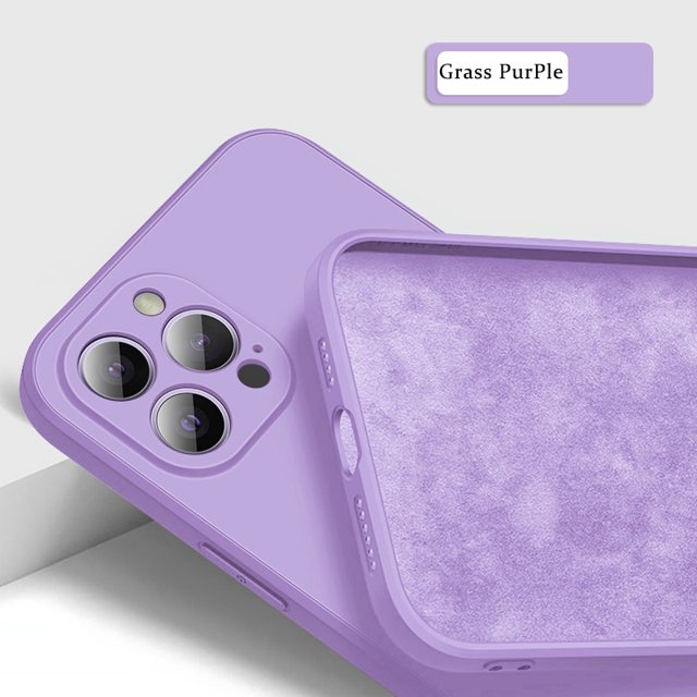 3CG New Liquid Soft Silicone Square Phone Case For iPhone 14 11 12 13 Pro XS XR Max Mini 7 8 SE 2 X Plus Shockproof Back Cover