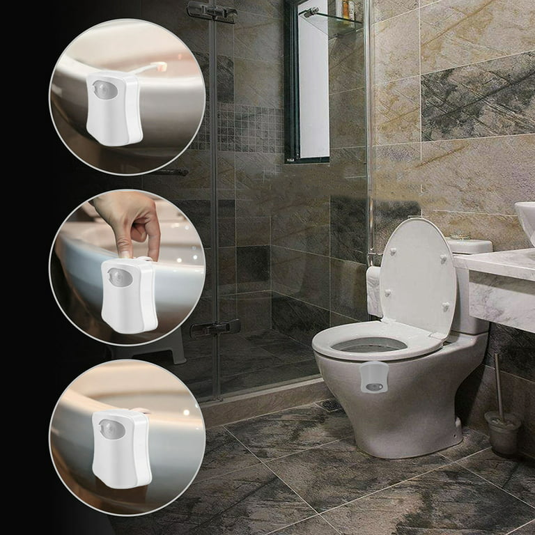 Aousin LED Toilet Backlight Body Sensor Hanging Toilet Seat Night Light (8 Color), Brown