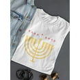 thumbnail image 3 of Golden Menorah Hanukkah Candles T-Shirt Women -Image by Shutterstock, Female XX-Large, 3 of 4