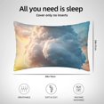 thumbnail image 4 of KLL Cute Cloud Cat Pattern Silk Pillowcase for Hair and Skin Standard Size 20"X 30" Soft Breathable Pillow Covers for Sleeping, 4 of 6