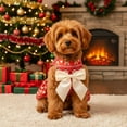 thumbnail image 4 of KOYPTL Dog Christmas Dress with Santa Claus Pattern,Christmas Costumes Pet Dress Puppy Clothes with Bowtie Outfit for Small Dogs Cats Puppy Christmas Stocking Stuffers Holiday Birthday Gift, 4 of 6