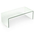 thumbnail image 2 of YYAo Coffee Table,Dining Table,Center Table,42 x 19.7 Inch Clear Tempered Glass Coffee Table with Rounded Edges, 2 of 7