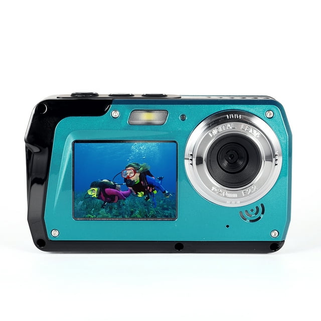 Cámara Impermeable 4K 30FPS Grabadora Video UHD 56MP para Esnórquel (Azul)