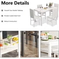 thumbnail image 2 of Cvortll 5-Piece Marble Dining Table Set with 4 Pu Leather Metal Frame Chairs for 4, 31.2"H Table, 2 of 5