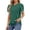 Green, variant on Women's Ruffle Puff Sleeve Blouse Pleated Round Neck Short Sleeve Casual Fashion Vacation Beach Travel Loose Tops T-Shirt, Black M