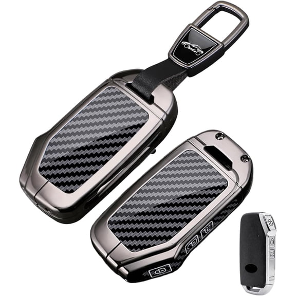 Key Fob Cover Compatible with Kia Forte Telluride K6 Seltos NIRO Sportage Stinger Keychain Case Holder Protector,3-BTN-Trunk