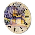 thumbnail image 3 of Designart 'Old Wooden White House In Country Side Village During Afternoon Glow' Traditional Wood Wall Clock, 3 of 5