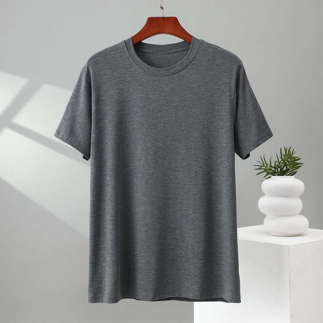 Kalauyu T-Shirts d'Entraînement pour Hommes Dry Fit Athlétiques à Manches Courtes T-Shirts Col Rond Modal Coton Évacuation de l'Humidité Gym Course Performance T-Shirt