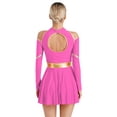 thumbnail image 2 of TiaoBug Women's School Musical Party Dress Halloween Cheerleading Costume Fancy Dress Cosplay Uniform Dresses Hot Pink S, 2 of 7