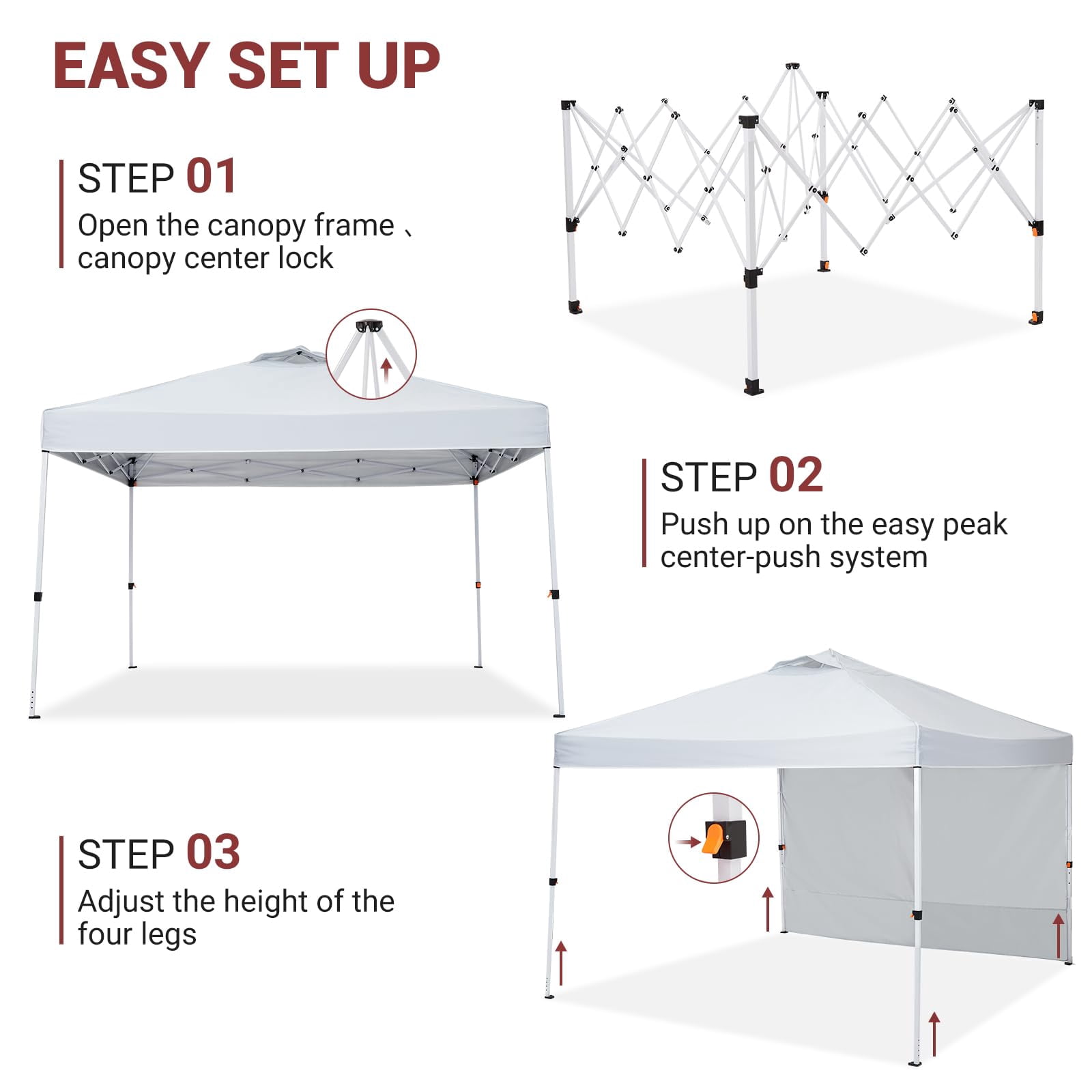 Huisuilinss Pop Up Canopy Tent,8/10FT Beach Tent,Commercial Outdoor Sun Shade,Waterproof Screen Tent,Portable Gazebo With Mesh Mosquito Netting/Side Walls For Events arties Camping Garden Outdoor