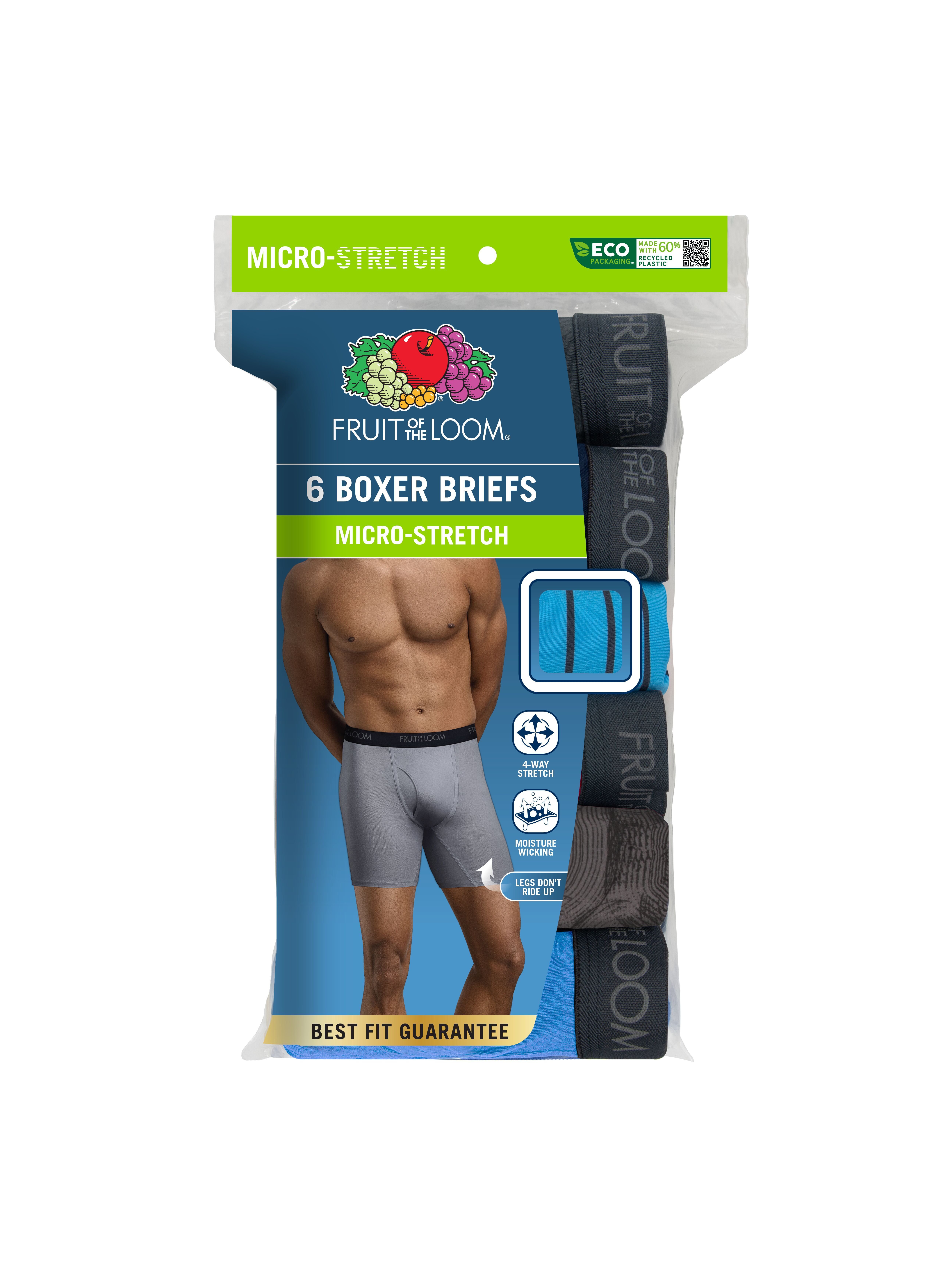 Fruit of the Loom Men's Micro-Stretch Boxer Briefs, 6-Pack