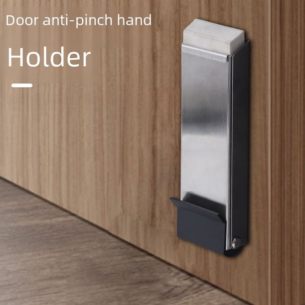 Tope de puerta de pie de metal sin perforaciones Tope de puerta abatible de acero inoxidable Tope de puerta de seguridad a prueba de viento Tope de puerta magnético con tarjeta antideslizante