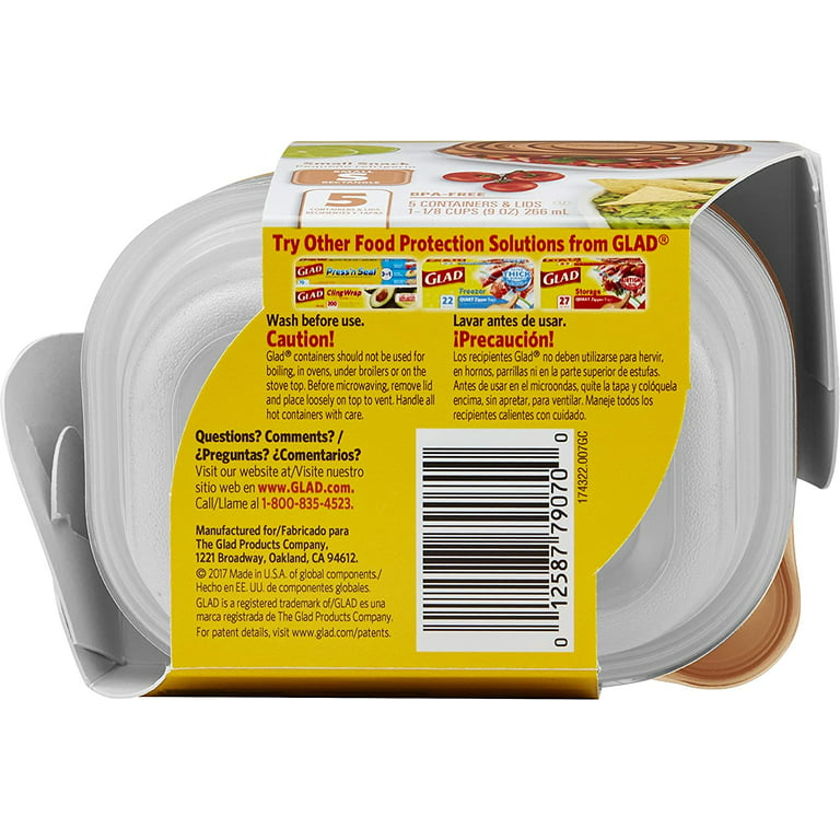  Glad GladWare Entrée Food Storage Containers Lock Tight Seal, BPA Free