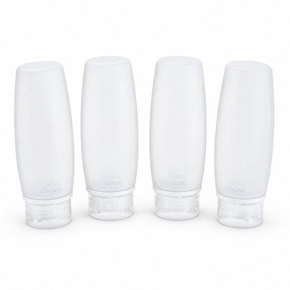 4-Pack TSA-Compliant Travel Squeeze Bottles - Portable Leak-Proof & Refillable,  Dispenser for Toiletries & Skincare Products, Essential for Air Travel