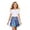 Blue, variant on WAYUTE Girls Holographic Glitter Skater Skirts Elastic Waist Shiny A Line Short Skirt for Performance Casual Outdoor,Blue,8-11 Y