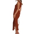 thumbnail image 6 of Coduop Women Sleeveless Crew Neck Long Dress,Ruched Hollow Out Party Dress,One-piece, 6 of 8