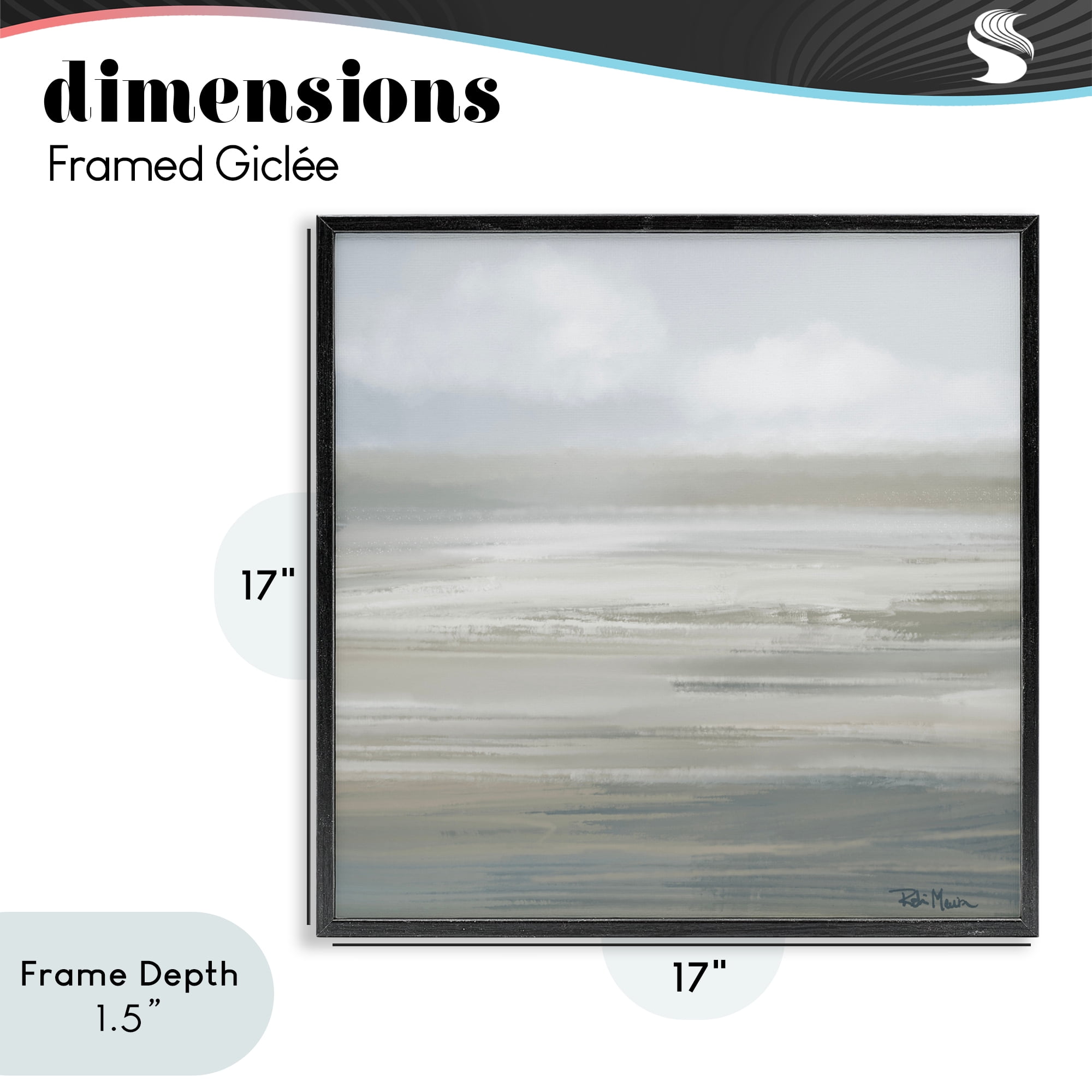 Stupell Industries Mid Afternoon Landscape Black Framed Giclee Art, design by Robin Maria