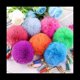 thumbnail image 4 of 160 Piezas Pom Pom Set Fluffy Pom Pom Balls Dorado Key Ring Faux Fur Pom Pom para Proyectos de Bricolaje, Color Aleatorio, 4 of 5