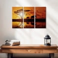 thumbnail image 2 of Elephant Stock Elephant Silhouettes At Sunset Wall Art - Horizontal Multi Panel Canvas - Living Room Wall Decor - Animal Multi Panel - Orange And Brown Decor - 23" x 14", 2 of 4