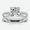 White, variant on Split Shank Ring 18K White Gold Plated over Silver 1.78 Ct Cushion Cut Moissanite Engagement Ring for Women