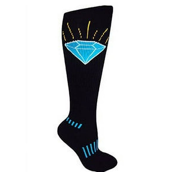 MOXY Socks Black Knee-High The Brilliant Sapphire Blue Diamond Fitness Deadlift Socks