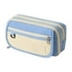 thumbnail image 2 of Estuche de lienzo de gran capacidad | Diseño de cuerda colgante de 2 capas | Bolsa organizadora multifuncional | Lona resistente al agua duradera | 21x11x7cm | Azul, Café, Verde, Amarillo | Soporte, 2 of 6