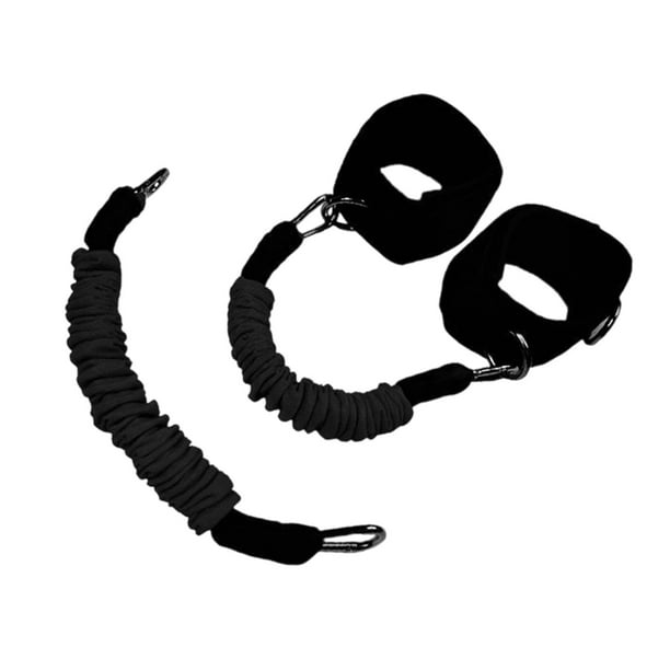 Bandas de resistencia para piernas con tobilleras, cinturones de entrenamiento de salto, rebote de tobillos Negro