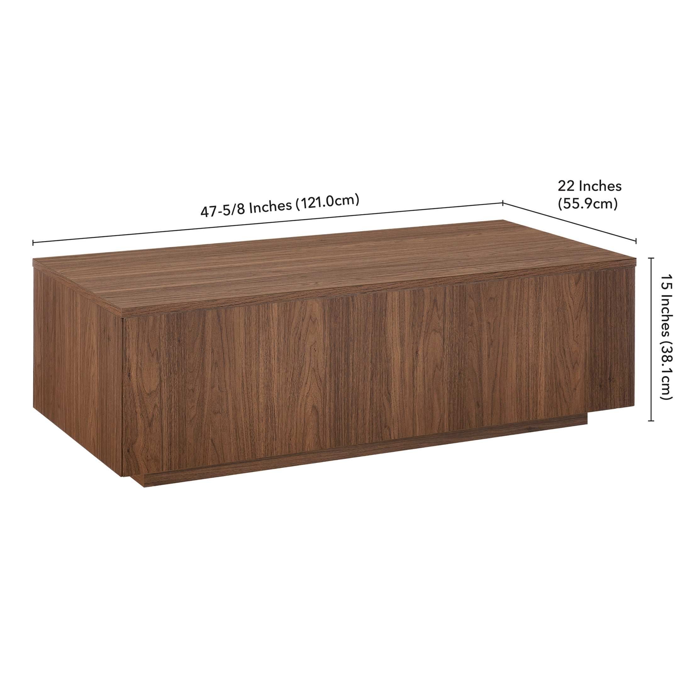 Evelyn&Zoe Modern/Contemporary 48" Wide Satin Walnut Coffee Table